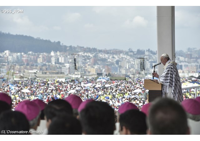 ĐTC giảng trong thánh lễ tại Công viên 200 Năm trong thủ đô Quito của Ecuador