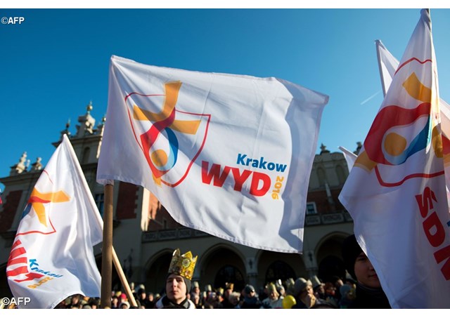 Cờ hiệu ngày Quốc tế giới trẻ ở Cracovia